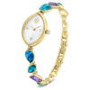 Gema Uhr mit Kristall-Armband, goldfarben, goldfarbene Oberfläche