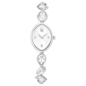 Gema Uhr mit Kristall-Armband, silberfarben, Edelstahl