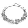 Halskette „Feather“ aus der Vienna Collection, weiß, rutheniumbeschichtet