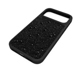 High Smartphone-Hülle mit flachen Kristallen auf der Rückseite, iPhone® 17 Pro Max, Schwarz