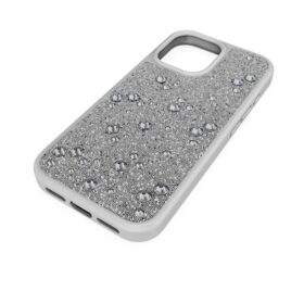 High Smartphone-Hülle mit flachen Kristallen auf der Rückseite, iPhone® 17, silberfarben