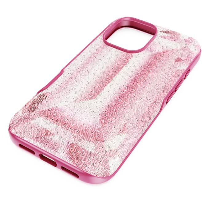 High Smartphone-Hülle mit Kristall-Print-Motiv, iPhone® 16, Rosa High Smartphone-Hülle mit Kristall-Print-Motiv, iPhone® 16, Rosa