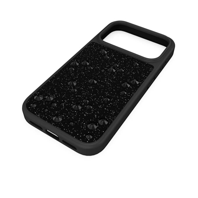 Hochwertige Smartphone-Hülle mit flachen Kristallen, iPhone® 17 Pro, Schwarz Hochwertige Smartphone-Hülle mit flachen Kristallen, iPhone® 17 Pro, Schwarz