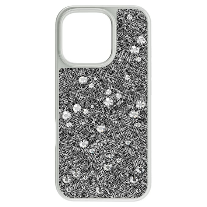 Hochwertige Smartphone-Hülle mit Streu-Design, iPhone® 16 Pro, silberfarben Hochwertige Smartphone-Hülle mit Streu-Design, iPhone® 16 Pro, silberfarben