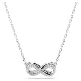 Hyperbola-Anhänger Pavé, Infinity, Weiß, rhodiniert