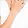 Hyperbola-Armband „Infinity and Heart“, weiß, rhodiniert
