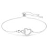 Hyperbola-Armband „Infinity and Heart“, weiß, rhodiniert