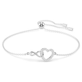 hyperbola armband infinity and heart weiss rhodiniert 2 280x280 - Hyperbola-Armband &bdquo;Infinity and Heart&ldquo;, wei&szlig;, rhodiniert