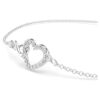 Hyperbola-Armband „Infinity and Heart“, weiß, rhodiniert