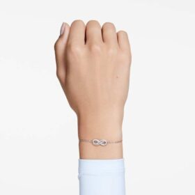 Hyperbola-Armband „Infinity“, weiß, rhodiniert