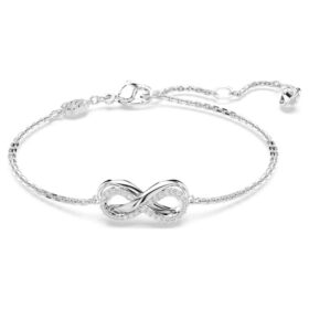Hyperbola-Armband „Infinity“, weiß, rhodiniert