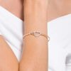 Hyperbola-Armreif „Infinity and Heart“, weiß, Metall-Mix-Finish