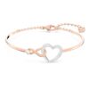 Hyperbola-Armreif „Infinity and Heart“, weiß, Metall-Mix-Finish