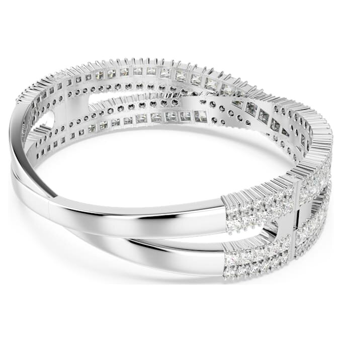 Hyperbola-Armreif mit gemischten Schliffen, Infinity, Weiß, rhodiniert Hyperbola-Armreif mit gemischten Schliffen, Infinity, Weiß, rhodiniert
