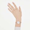 Hyperbola Armreihuhr, Swiss Made, Metallarmband, Roségoldfarben, roségoldfarbene Oberfläche