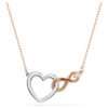 Hyperbola-Halskette „Infinity and Heart“, weiß, Metallmix-Finish