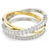 Hyperbola-Ring mit gemischten Schliffen, weiß, gemischte Metalloberfläche Hyperbola-Ring mit gemischten Schliffen, weiß, gemischte Metalloberfläche