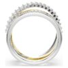 Hyperbola-Ring mit gemischten Schliffen, weiß, gemischte Metalloberfläche Hyperbola-Ring mit gemischten Schliffen, weiß, gemischte Metalloberfläche