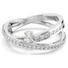Hyperbola-Ring mit gemischten Schliffen, weiß, rhodiniert Hyperbola-Ring mit gemischten Schliffen, weiß, rhodiniert