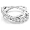 Hyperbola-Ring mit gemischten Schliffen, weiß, silberfarben Hyperbola-Ring mit gemischten Schliffen, weiß, silberfarben