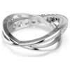 Hyperbola-Ring mit gemischten Schliffen, weiß, silberfarben Hyperbola-Ring mit gemischten Schliffen, weiß, silberfarben