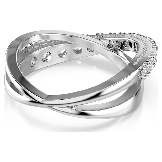Hyperbola-Ring mit gemischten Schliffen, weiß, silberfarben Hyperbola-Ring mit gemischten Schliffen, weiß, silberfarben