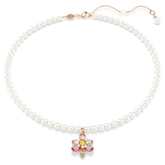 Idyllia-Anhänger Kristallperle, gemischte Schliffe, Blume, mehrfarbig, rosévergoldet Idyllia-Anhänger Kristallperle, gemischte Schliffe, Blume, mehrfarbig, rosévergoldet