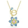 Idyllia-Anhänger mit gemischten Schliffen, Blume, blau, goldfarben plattiert Idyllia-Anhänger mit gemischten Schliffen, Blume, blau, goldfarben plattiert