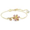 Idyllia-Armband mit gemischten Schliffen, Blume, mehrfarbig, goldfarben plattiert