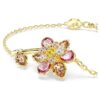 Idyllia-Armband mit gemischten Schliffen, Blume, mehrfarbig, goldfarben plattiert