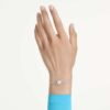 Idyllia-Armband mit gemischten Schliffen, Herz mit Pfeil, weiß, rhodiniert