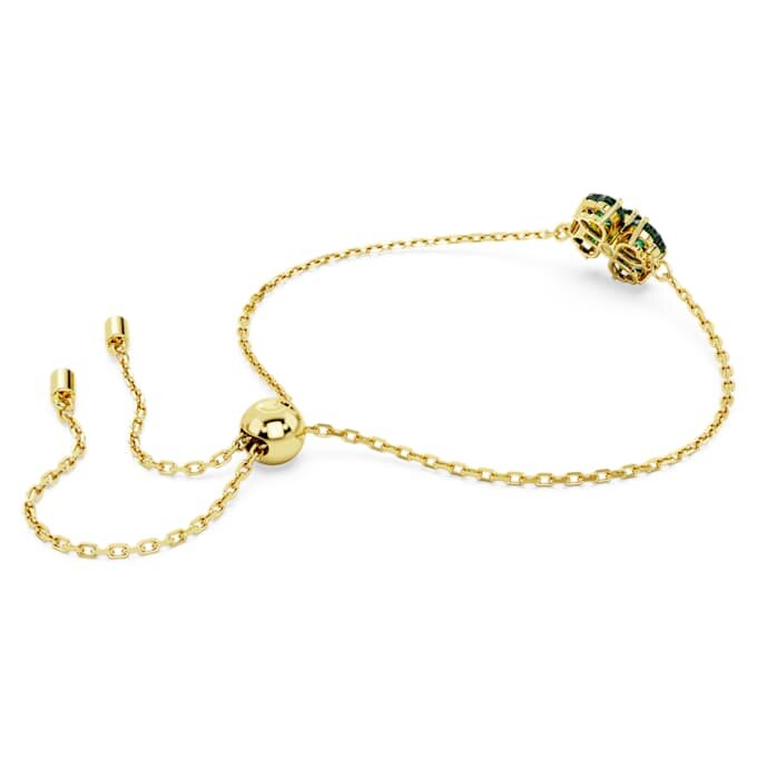 Idyllia-Armband mit gemischten Schliffen, Kleeblatt, grün, goldfarben plattiert Idyllia-Armband mit gemischten Schliffen, Kleeblatt, grün, goldfarben plattiert