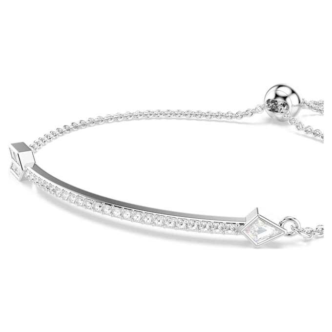 Idyllia-Armband mit gemischten Schliffen, Pfeil, weiß, rhodiniert Idyllia-Armband mit gemischten Schliffen, Pfeil, weiß, rhodiniert