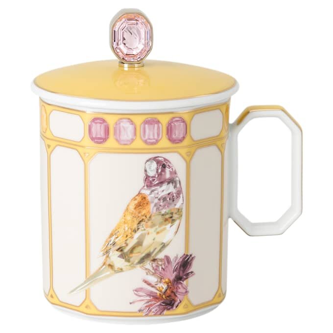 Idyllia-Becher aus Porzellan, Kristalldruck-Motiv, Fink, Gelb Idyllia-Becher aus Porzellan, Kristalldruck-Motiv, Fink, Gelb