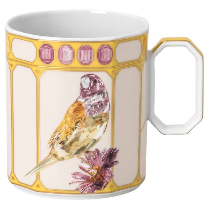 Idyllia-Becher aus Porzellan, Kristalldruck-Motiv, Fink, Gelb Idyllia-Becher aus Porzellan, Kristalldruck-Motiv, Fink, Gelb