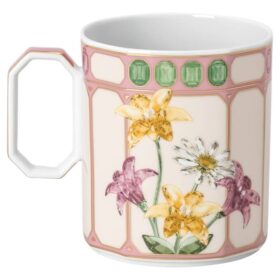 Idyllia-Becher aus Porzellan, Kristalldruck-Motiv, Fliegenschnäpper, Rosa Idyllia-Becher aus Porzellan, Kristalldruck-Motiv, Fliegenschnäpper, Rosa