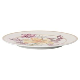 Idyllia Brotteller aus Porzellan, Kristalldruck-Motiv, Blumenstrauß, mehrfarbig
