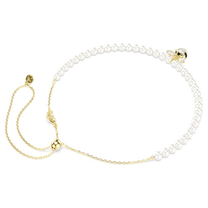Idyllia Choker Kristallperle, gemischte Schliffe, Biene, Weiß, vergoldet Idyllia Choker Kristallperle, gemischte Schliffe, Biene, Weiß, vergoldet