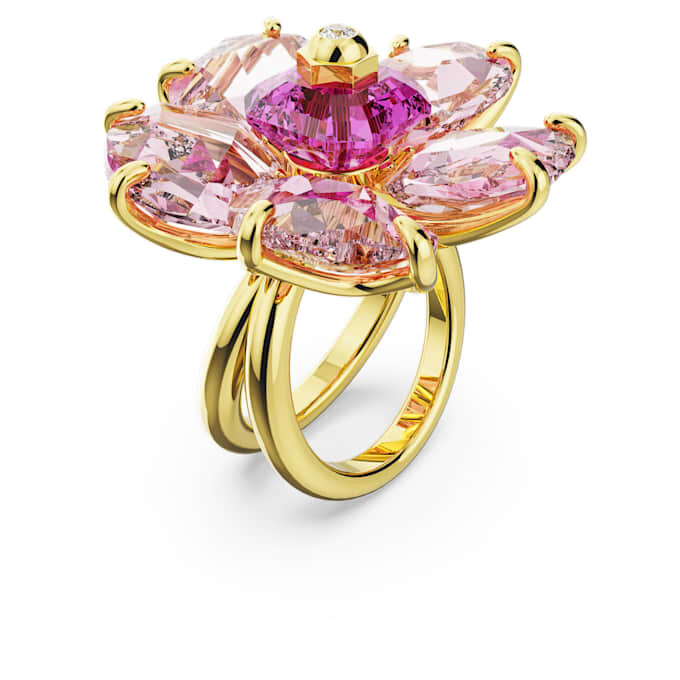 Idyllia Cocktailring „Flower“, rosa, goldfarben plattiert Idyllia Cocktailring „Flower“, rosa, goldfarben plattiert