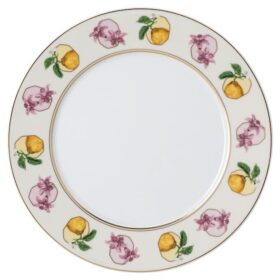 Idyllia Dessertteller aus Porzellan, Kristalldruck-Motiv, Lily Citron, mehrfarbig