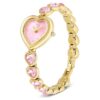 Idyllia Heart Uhr mit Kristall-Armband, rosa, goldfarben