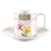 Idyllia Kaffeetasse mit Untertasse aus Porzellan, Kristall-Print-Motiv, Blumen, mehrfarbig Idyllia Kaffeetasse mit Untertasse aus Porzellan, Kristall-Print-Motiv, Blumen, mehrfarbig
