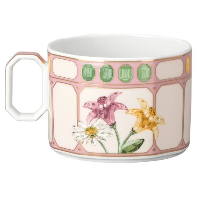 Idyllia Kombitasse mit Untertasse aus Porzellan, Kristalldruck-Motiv, Blumenstrauß, mehrfarbig Idyllia Kombitasse mit Untertasse aus Porzellan, Kristalldruck-Motiv, Blumenstrauß, mehrfarbig