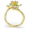 Idyllia Offener Ring mit gemischten Schliffen, Blume, grün, goldfarben plattiert Idyllia Offener Ring mit gemischten Schliffen, Blume, grün, goldfarben plattiert