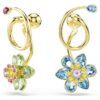 Idyllia-Ohrringe im asymmetrischen Design, gemischte Schliffe, Blumenmotiv, mehrfarbig, goldfarben plattiert Idyllia-Ohrringe im asymmetrischen Design, gemischte Schliffe, Blumenmotiv, mehrfarbig, goldfarben plattiert