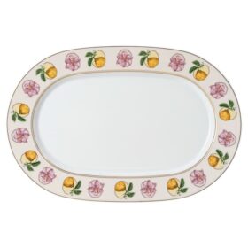 Idyllia-Platte aus Porzellan, Kristalldruck-Motiv, Lily Citron, klein, mehrfarbig