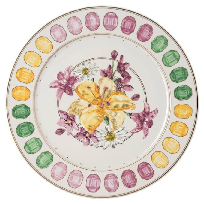 Idyllia Servierteller aus Porzellan, Kristalldruck-Motiv, Blumenstrauß, mehrfarbig Idyllia Servierteller aus Porzellan, Kristalldruck-Motiv, Blumenstrauß, mehrfarbig