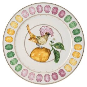 Idyllia Servierteller aus Porzellan, Kristalldruck-Motiv, Fliegenschnäpper, mehrfarbig