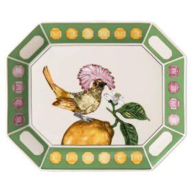 Idyllia-Tablett aus Porzellan, Kristall-Druckmotiv, Fliegenfänger, groß, mehrfarbig
