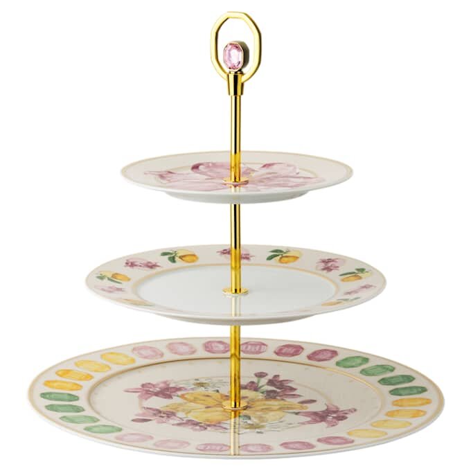 Idyllia éTagèRe Porzellan, Kristalldruck-Motiv, mehrfarbig Idyllia éTagèRe Porzellan, Kristalldruck-Motiv, mehrfarbig